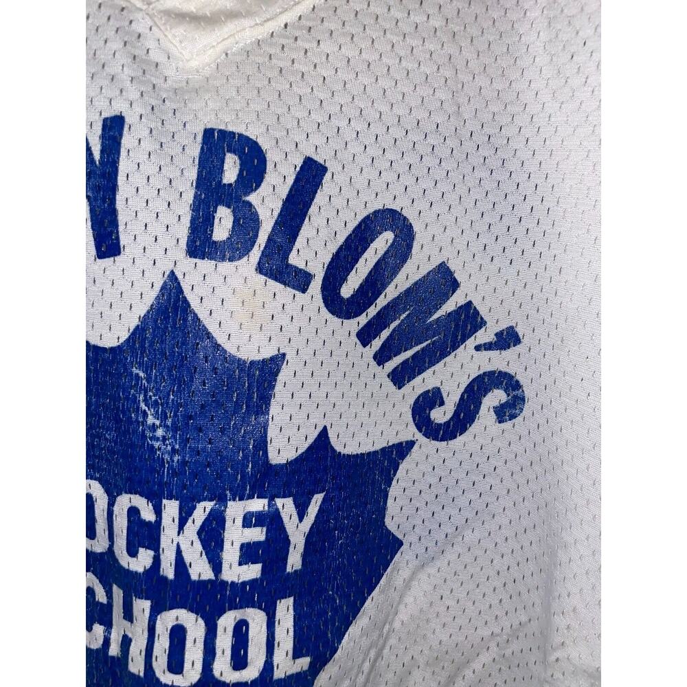 Vintage Buddy Bloms Hockey Jersey School White Red NHL Style 80s VTG 1980s L - Picture 4 of 12